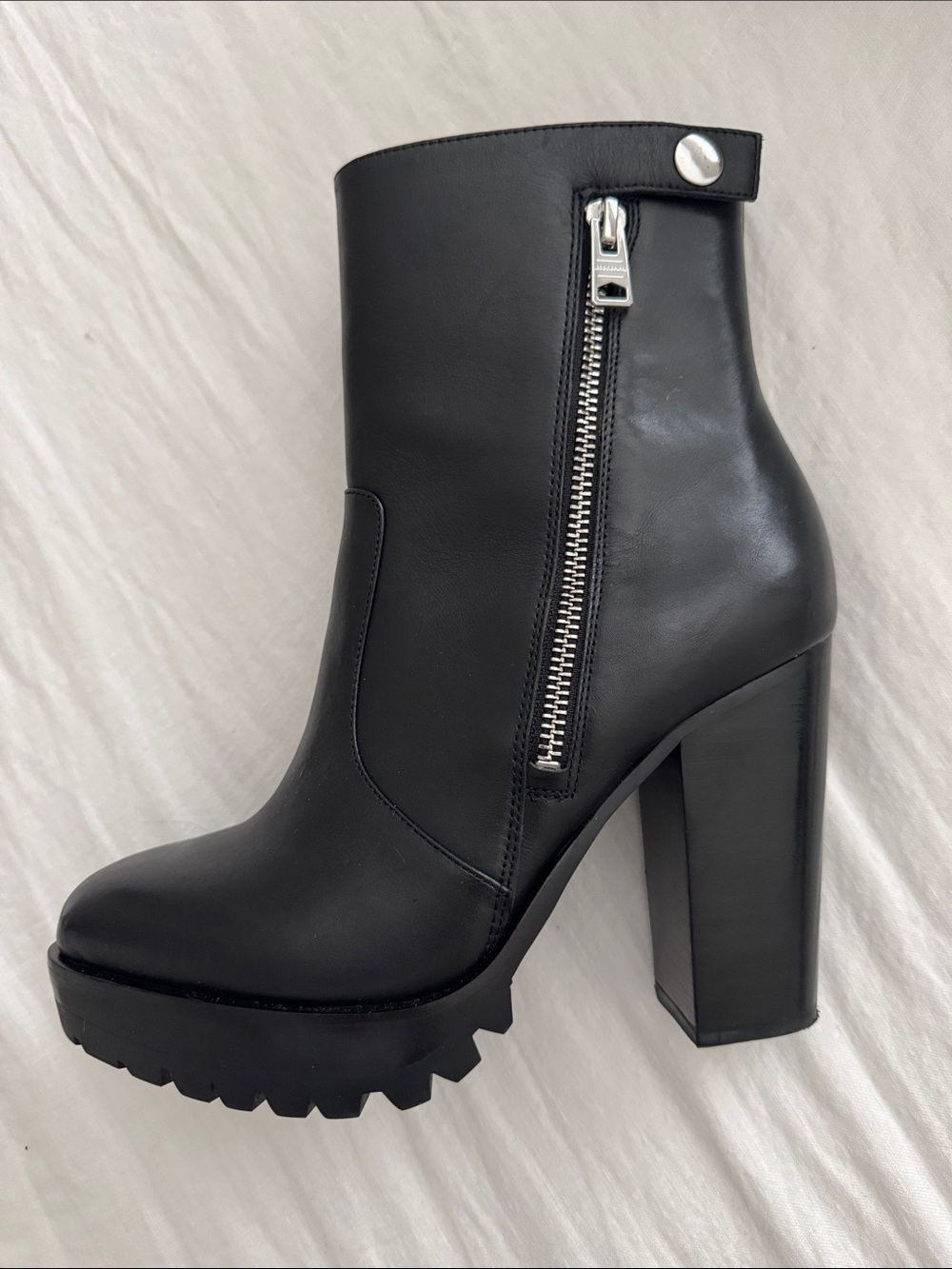Allsaints Ana crust calf Black Leather Boots - Picture 5 of 12